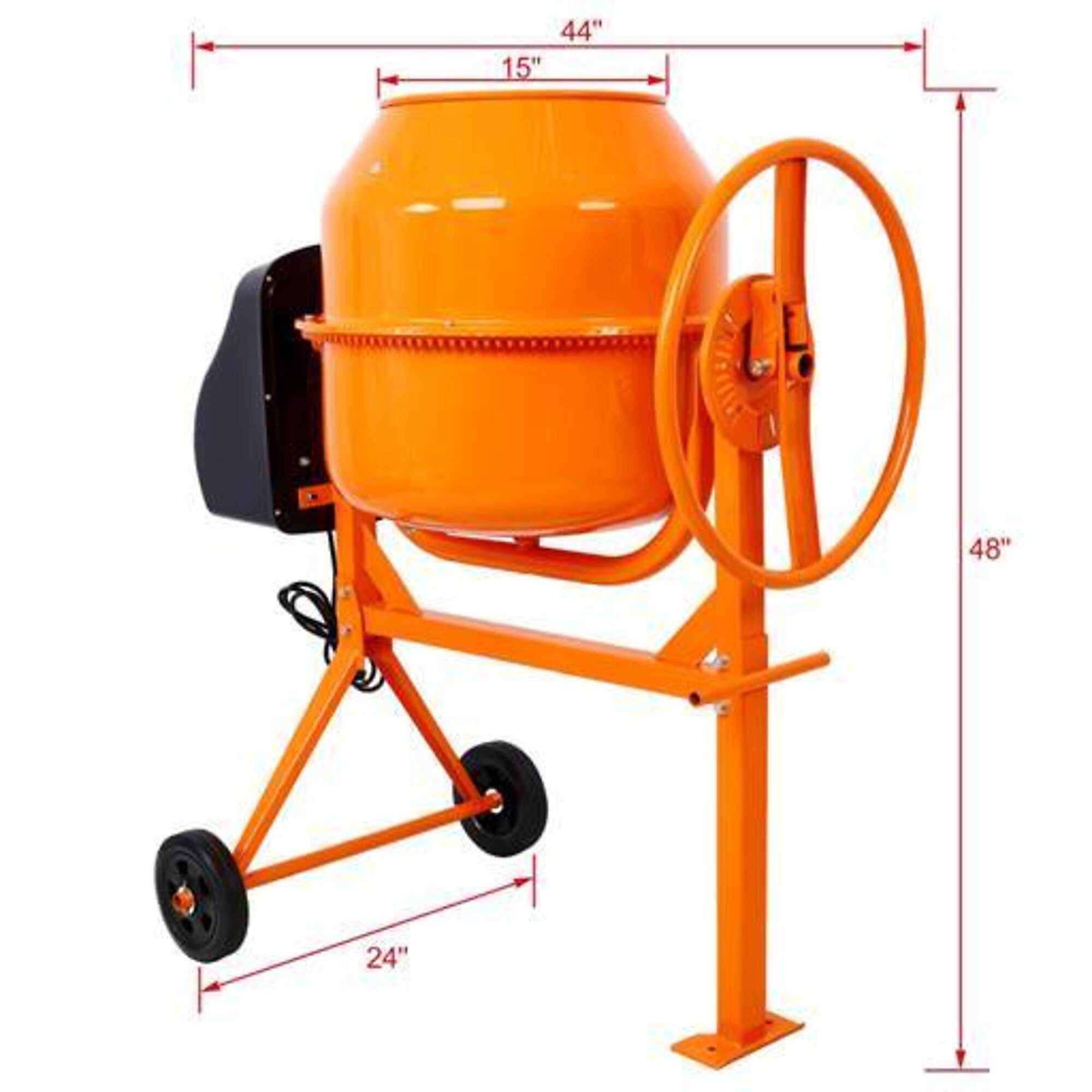 Electric Cement Mixer, 5 Cu. Ft, 650W AC Motor, BAC-W46583821
